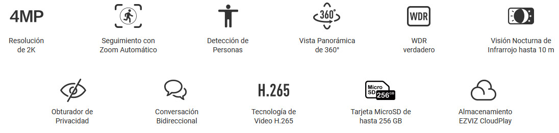 Cobertura 360° EZVIZ C6W