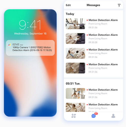 Notificaciones en tiempo real EZVIZ